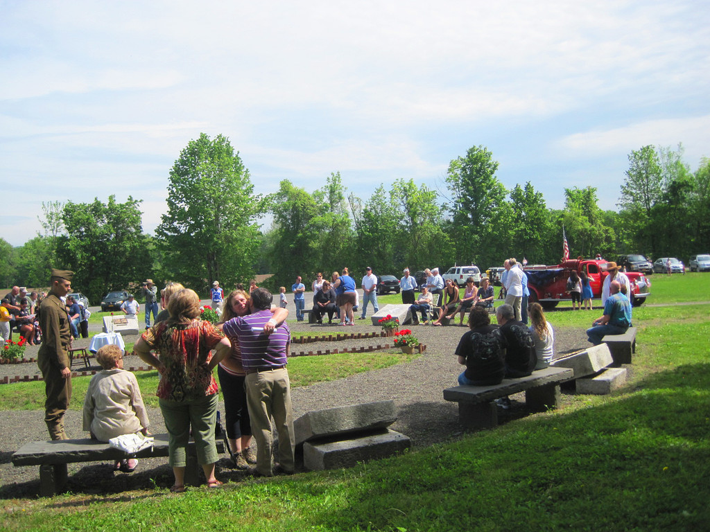 People gathering for the ceremony on May 26, 2014 at the Veterans Park.