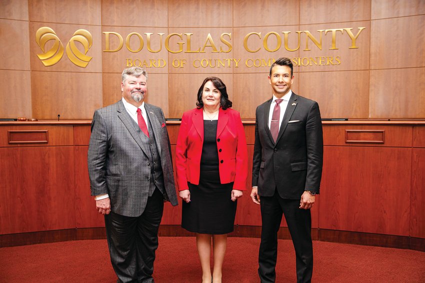 From left, Commissioners George Teal, Lora Thomas and Abe Laydon.