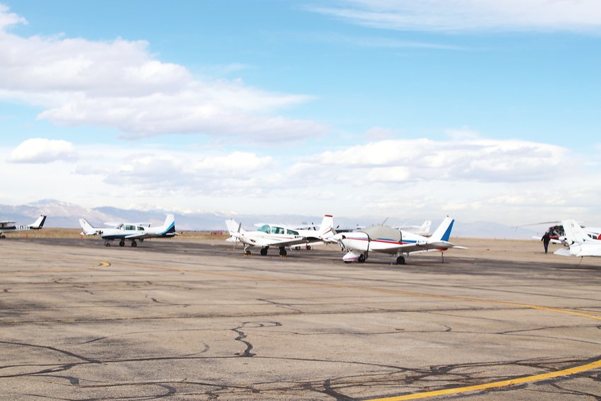 Airplanes at the Rocky Mountain Metropolitan Airport.