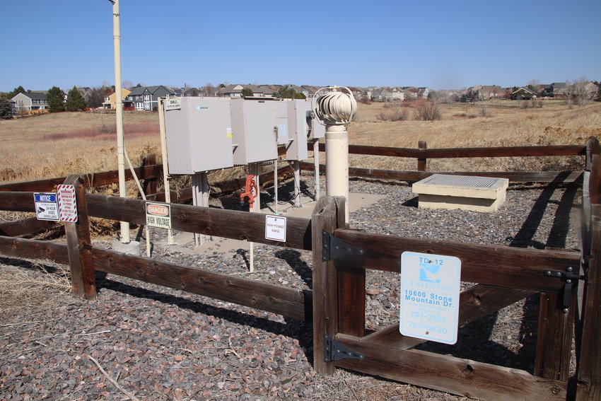 A municipal well in Highlands Ranch, utilized by Centennial Water and Sanitation District, that pulls water to the surface from the Denver aquifer.