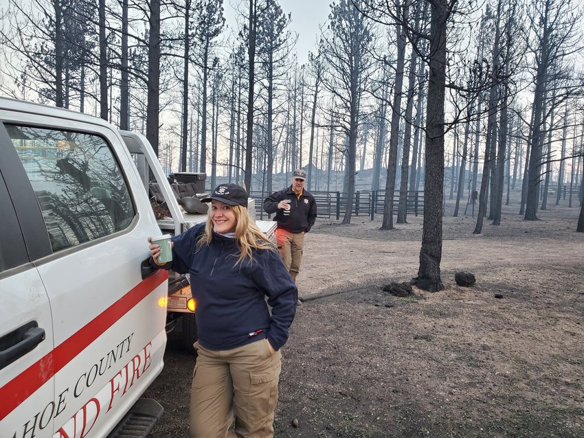 Ashley Cappel at the fire camp for the Cameron Peak Fire. To help address the fire, Cappel was sent on a deployment to Larimer County for a 72-hour resource request.