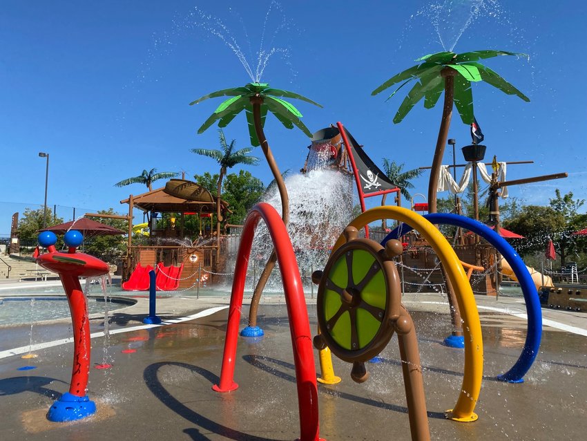 The splash park at Pirates Cove Family Aquatic Center.