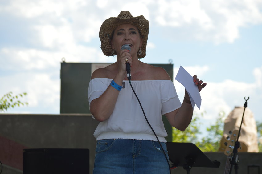 Mayor Stephanie Piko spoke during the "Brew-N-Que" event at Centennial Center Park on July 9, 2022.