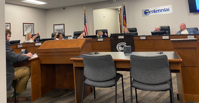 On Monday, July 18, 2022, council members Robyn Carnes and Don Sheehan were the two votes in opposition of further consideration of adding a lodging tax question to the November ballot. Sitting behind the desk on the left is Eric Eddy, the assistant city manager.