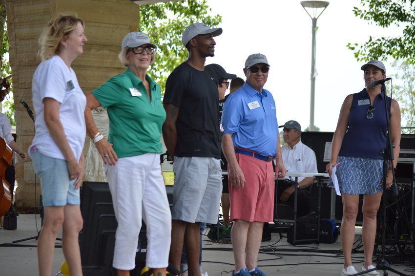 Stephanie Piko, the mayor of Centennial and president of the Centennial Arts and Cultural Foundation, introduced board members of the foundation during “The Perfect Playlist” concert at Centennial Center Park on July 31, 2022.