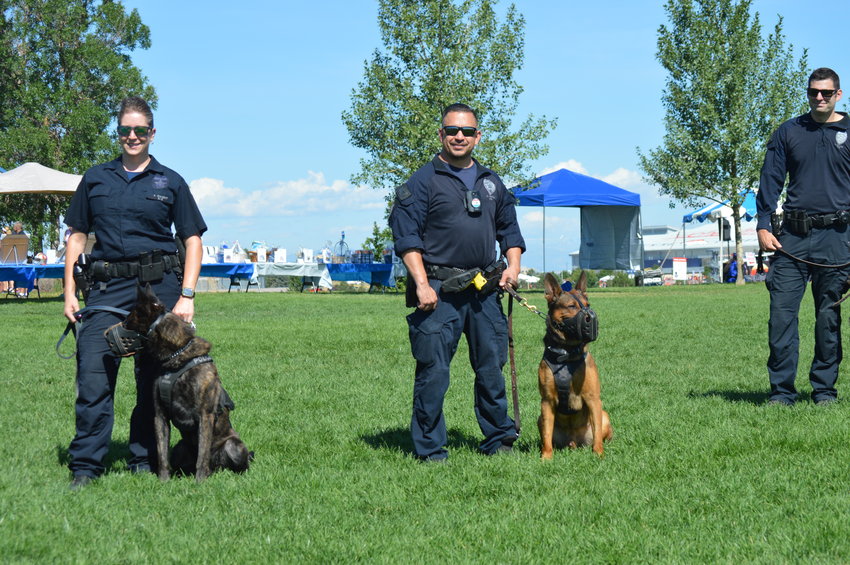 Members of the Aurora Police Department K-9 Unit at the Aug. 6 “RexRun” event at Dove Valley Regional Park.