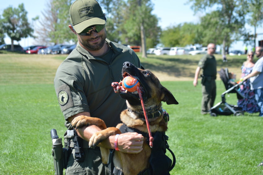 Deputy James Stiltner and K-9 Doc, who are part of the Arapahoe County Sheriff's Office, at the Aug. 6 "RexRun" event.