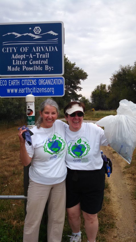 Maxine Wagoner, left, and Karen Keeran, right, in August 2016. Wagoner said they have an organization called Earth Citizens, and they adopted a trail they were responsible for cleaning four times a year.