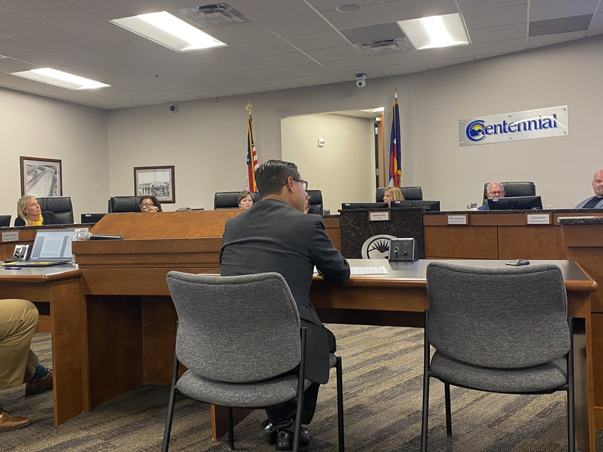 Centennial Finance Director Jeff Cadiz was among the city staff members who answered questions from city council on Sept. 6, 2022.