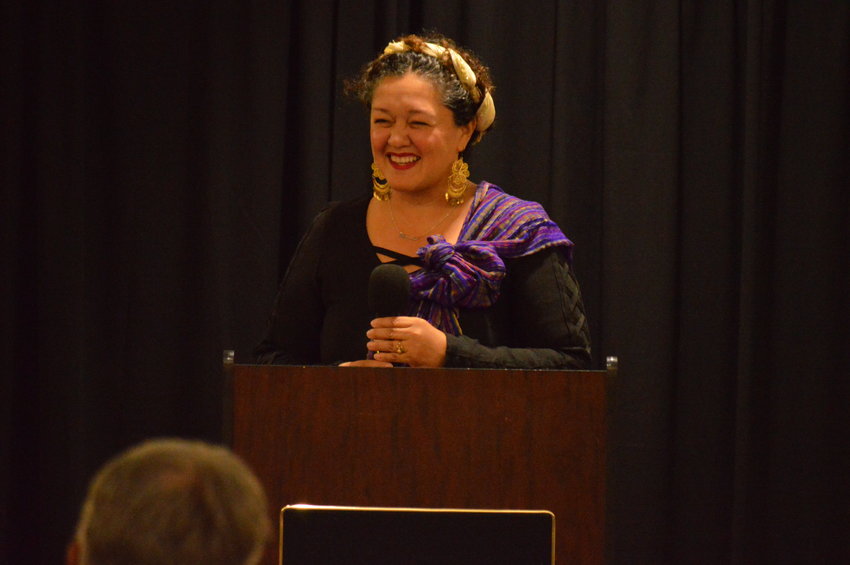 Maribel Arredondo spoke to a crowd of about 40 people on Sept. 14 at Smoky Hill Library.
