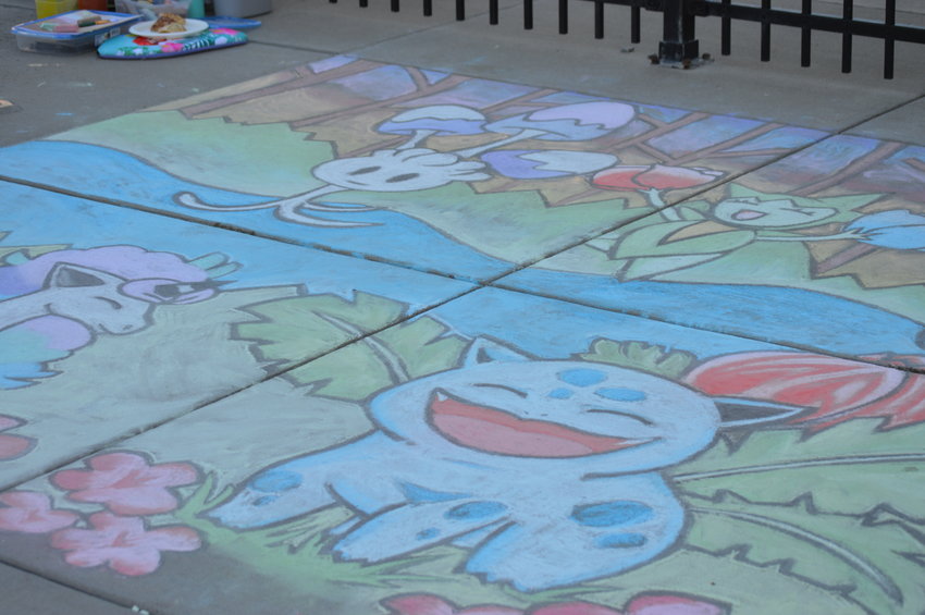 The “Pokémon Jubilee” art piece at the Sept. 24 Centennial Chalk Art Festival at The Streets at SouthGlenn.