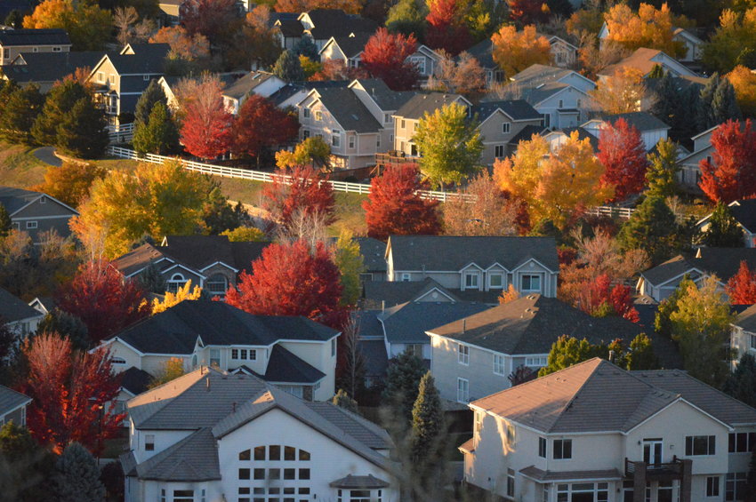 The view of Lone Tree homes from Bluffs Regional Park and Trail on Oct. 21, 2022.