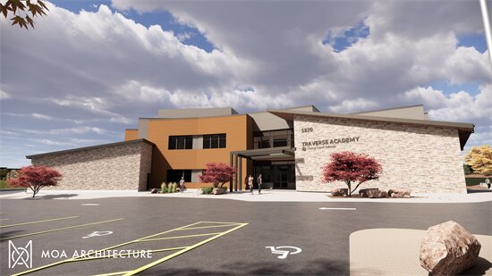A rendering of the Traverse Academy mental health day treatment facility. Traverse Academy, opening this fall, is Cherry Creek Schools’ own therapeutic mental health center that will provide care for up to 60 students.