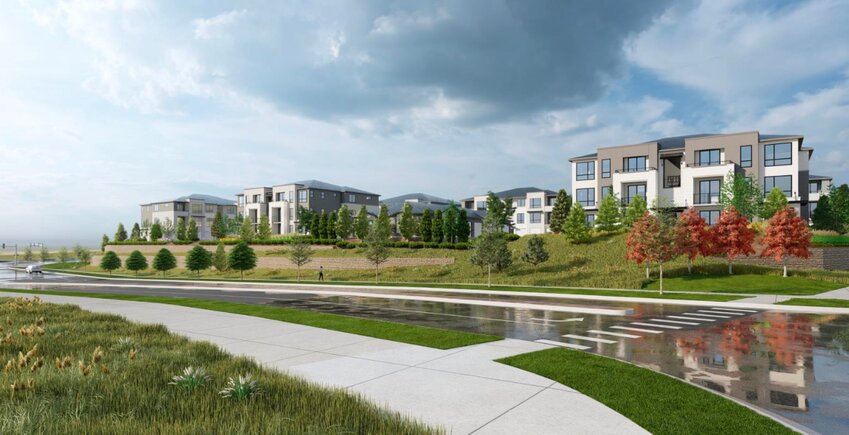 A rendering of Lokal Homes’ proposed development in Lone Tree, consisting of 190 condo units and 80 townhome units. The development will be in the Southwest Village, which is part of the RidgeGate East development south of Lincoln Avenue and east of Interstate 25.