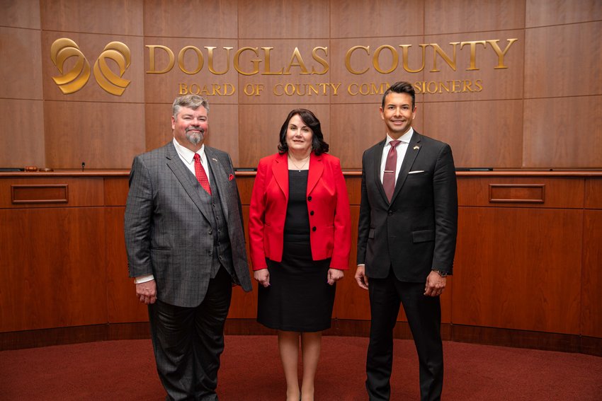 From left, Commissioners George Teal, Lora Thomas and Abe Laydon.