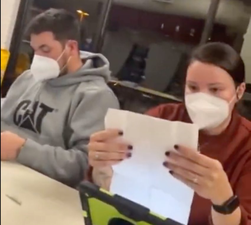 A video posted to the far-right Twitter account Libs of Tik Tok shows a person record Jogan Health staff at a vaccine clinic at Heritage High School. The person appears to give staff a consent form before receiving his shot, which they also appear to ultimately not receive.
