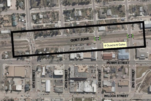 Castle Rock approved agreements with Union Pacific Railroad to install new gates at two train crossings downtown in a step to secure a quiet zone, where trains would not be required to honk at each crossing.