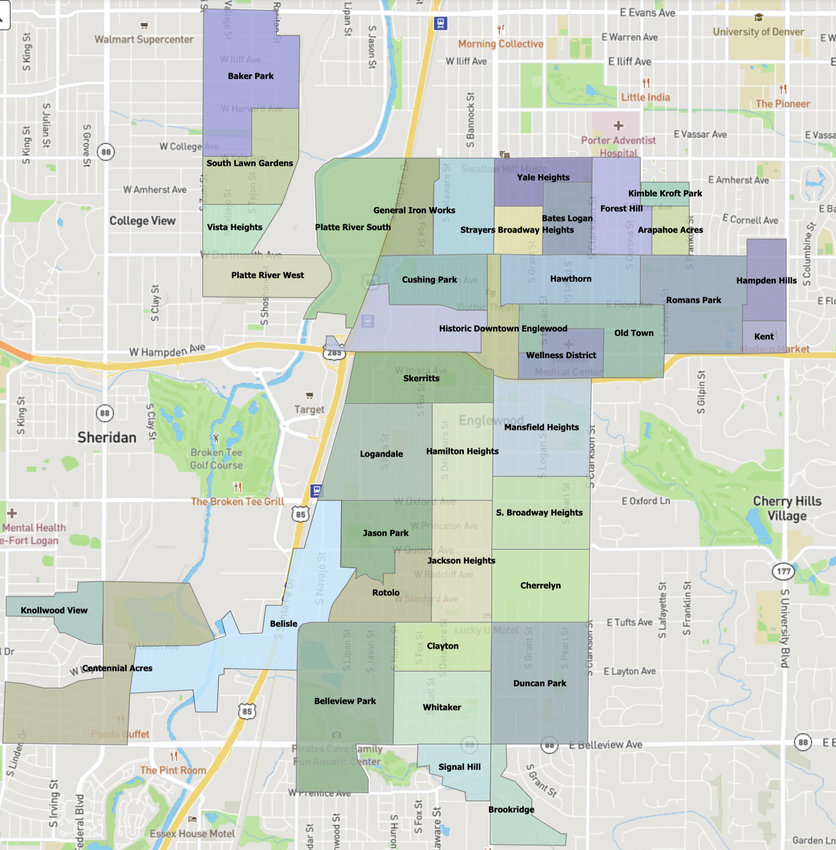 The Englewood Neighborhood Map that Englewood City Council approved during its meeting June 20, 2022.