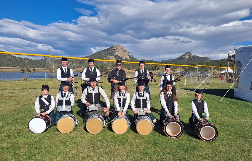 The Colorado Youth Pipe Band gathers for a photo in a past year. The pipe band practices year-round at the Washington Street Community Center in Denver and welcomes youth from across the Front Range.