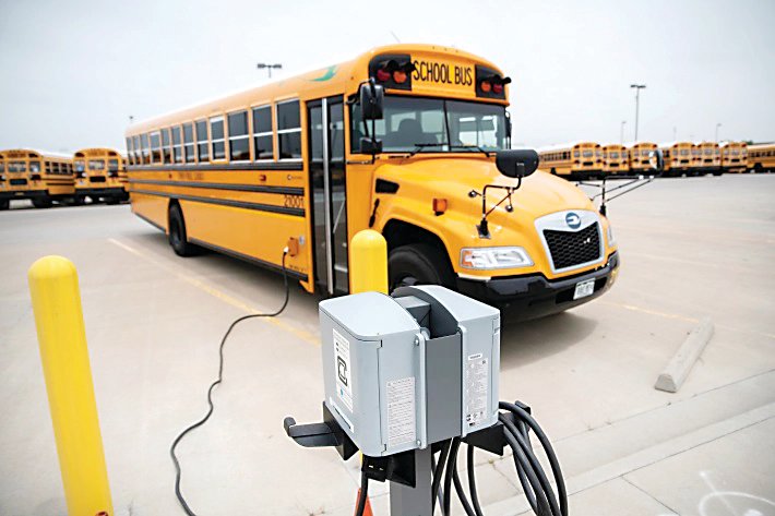 Denver Public Schools has one electric bus, to be used starting in fall of 2022 for elementary grade students and shuttle purposes. A new electric bus can cost about $400,000 &mdash; at least three times the price of a diesel school bus. DPS projects it will pay about $0.35 per mile with an electric bus, compared to about $0.69 per mile with a brand new diesel-powered bus. Electric buses are said to be quieter than conventional buses and can run about 50-70 miles on a charge.