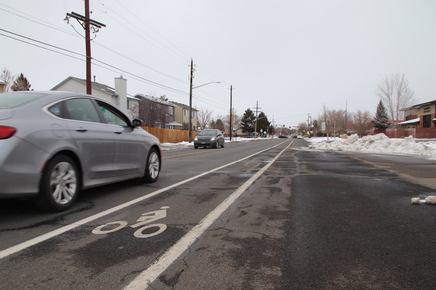 The bike lane near 92nd and Lowell in Westminster.