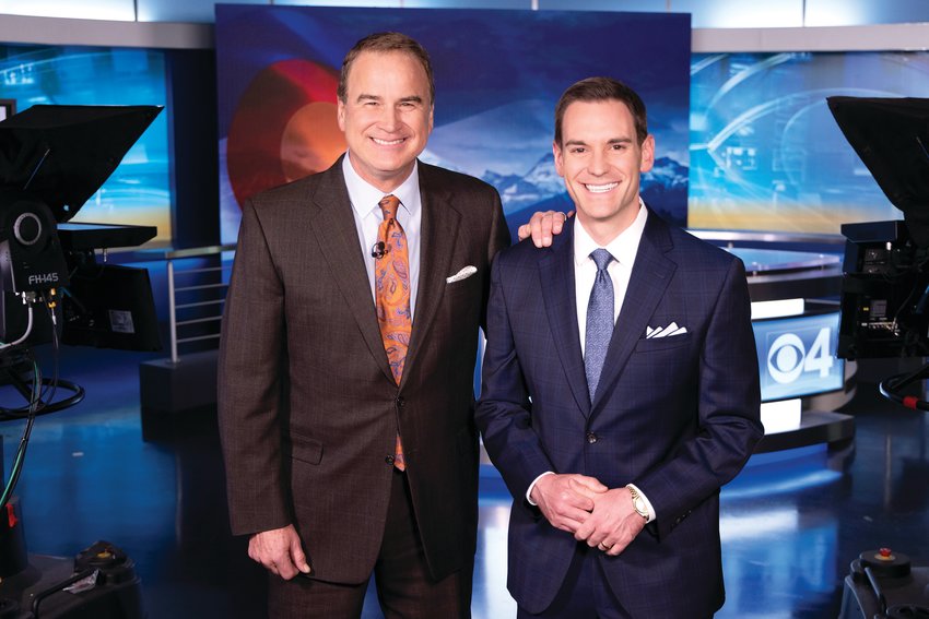 Michael Spencer, right, will be moving into the CBS Colorado&rsquo;s news anchor spot being vacated by Jim Benemann, left, who is retiring this March.