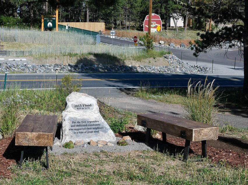 The monument to the 2013 Flood that affected the Coal Creek Canyon Community from Sept. 11 to Nov. 11, 2013. The space is meant for reflection and is located at the Coal Creek Canyon Community Center.