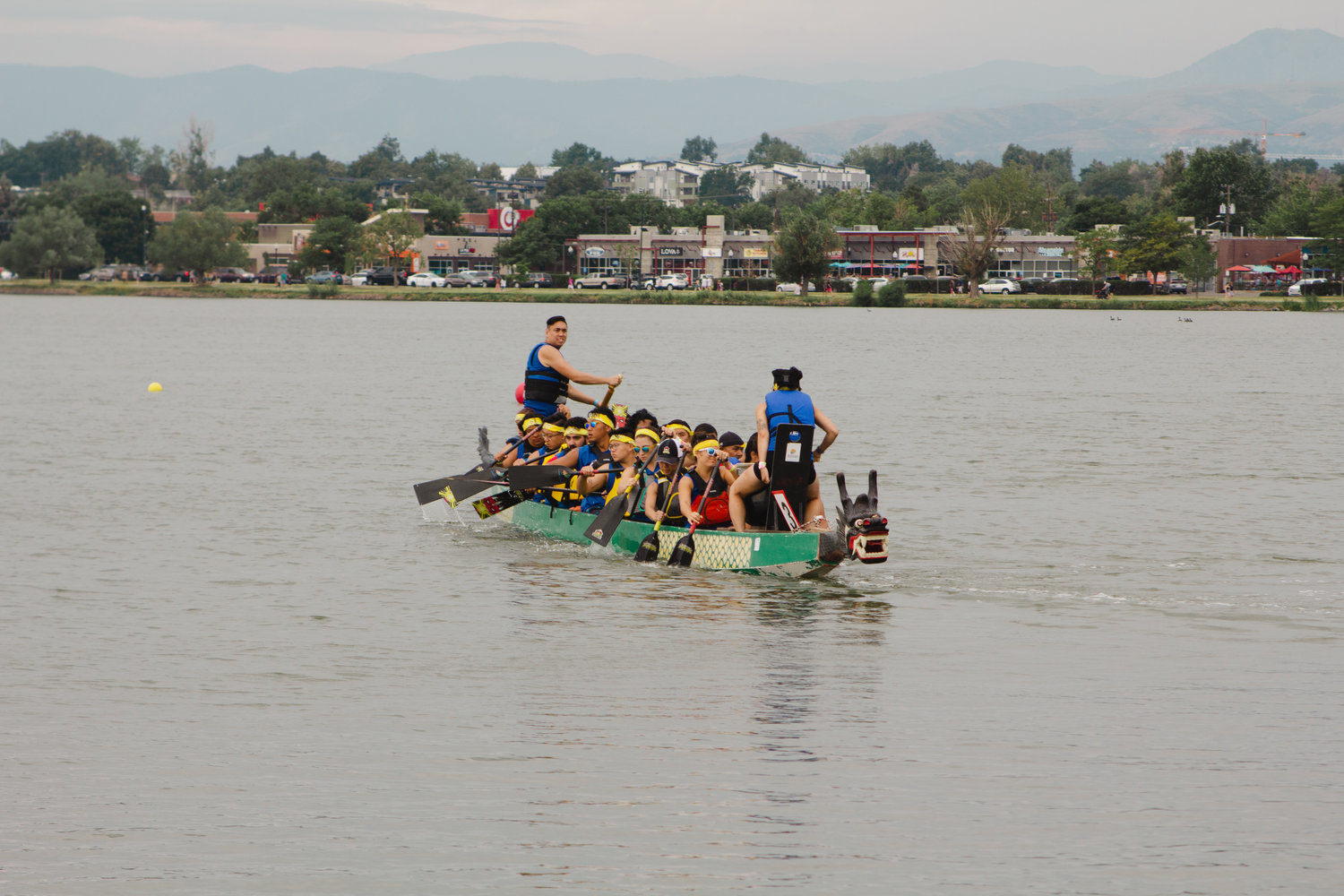 Grey skies helped keep things cool at the Colorado Dragon Boat Festival July 24.