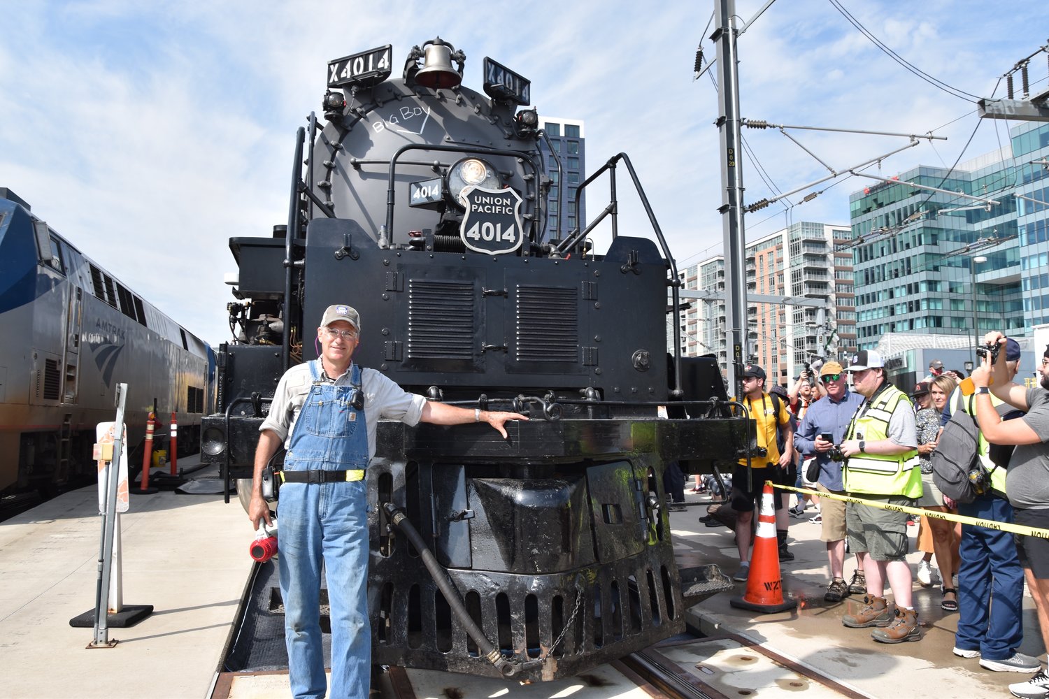 Ed Dickens is the engineer that operates Big Boy. Crowds came to see the massive train at Union Station.