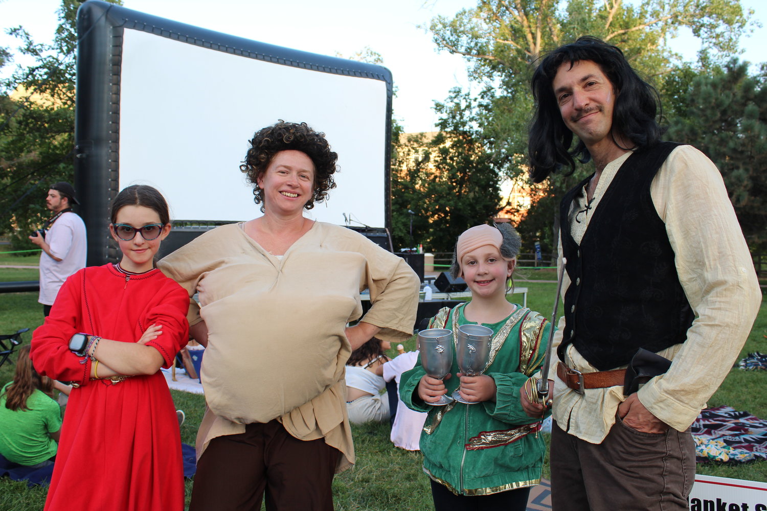 The Wunsch family dresses as characters from &quot;The Princess Bride&quot; at Movies &amp; Music in the Park Aug. 12 at Parfet Park. From left, 11-year-old Ayalah is Princess Buttercup, Heidi is Fezzik, 8-year-old Dafna is Vizzini, and Assaf is Inigo Montoya.