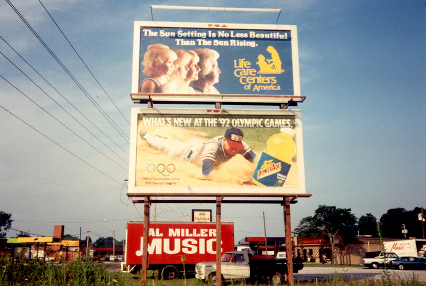 This 1992 billboard in Chattanooga shows Cleveland&rsquo;s Anthony Morrow introducing PowerAde in the ad. Morrow, an outstanding baseball player, was well-known in the South for his stealing of bases. He was the son of the late Rev. James N. Morrow and Mamie Fannin Morrow. He is the brother of Beverly Morrow Johnson of Cleveland.