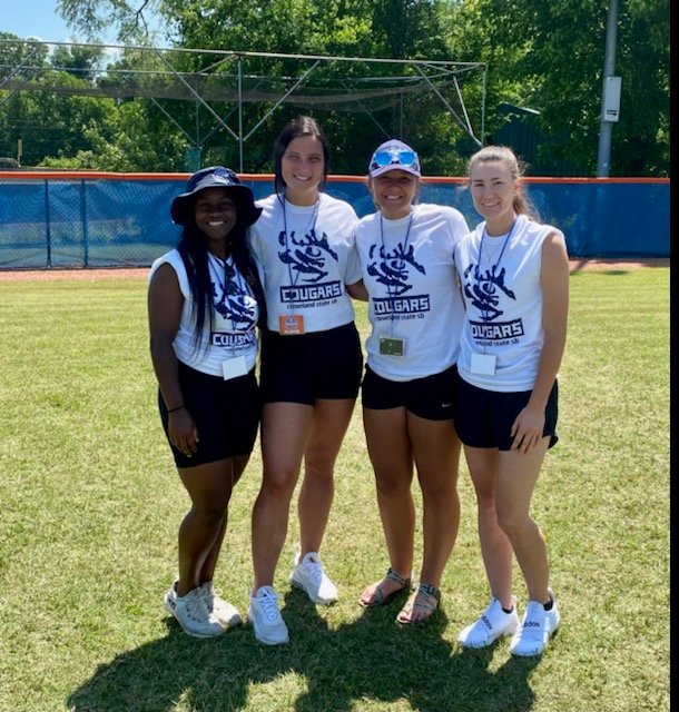 FOUR LADY COUGARS were honored by the TCCAA with All-Conference selections. From left,  Makala Strickland, Hope Ingle, Shelby Sullivan and Sarah Morris.