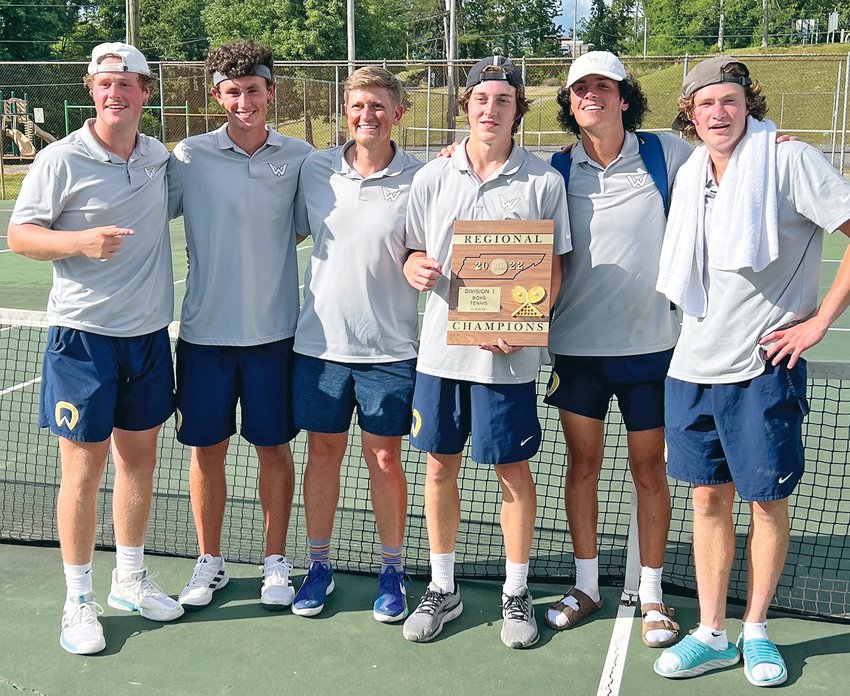THE WALKER VALLEY Mustangs boys tennis team netted its first-ever region championship defeating East Hamilton, 4-1, Saturday at East Hamilton. The Mustangs will travel to Hendersonville Friday for the substate and a shot at the state tournament. No. 1 singles &mdash; Jacob Johnson defeated Will Harden 6-1, 7-5. No. 2 singles &mdash; Jackson Gibson defeated Ethan Prichard 6-3, 7-5. No. 3 singles &mdash; Coleton Terry defeated Evan Seo 6-0, 6-4. No. 5 singles &mdash; Cash Coates defeated Aarav Amin 3-6, 6-3, 6-3. The Hurricanes' lone win came at No. 4 singles, Luke Pippinger lost to Josh Hales 6-2, 0-6, 4-6.
