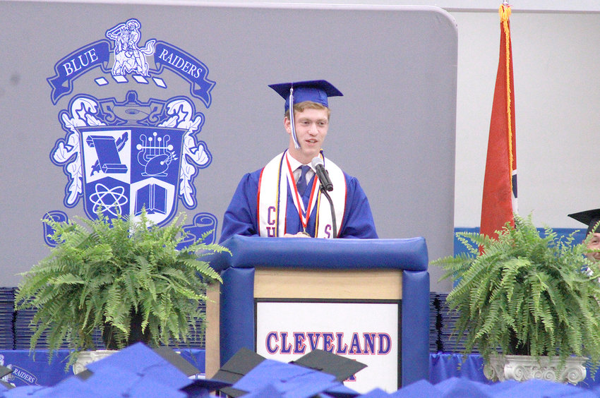 Ryan Lovelace, class president, gave the welcoming address at CHS graduation 2022.