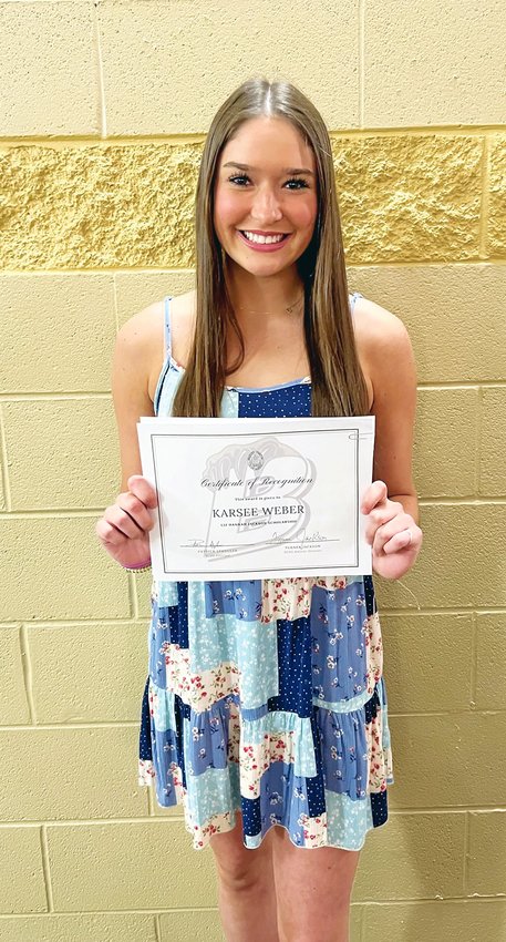 BRADLEY CENTRAL senior hoop standout Karsee Weber received the 2022 Liz Hannah Jackson Scholarship, which is in memory of the former  Bearette shooting star of the 1970s, as well as longtime BCHS teacher. Weber drills 94 3-pointers this past season for the storied program.