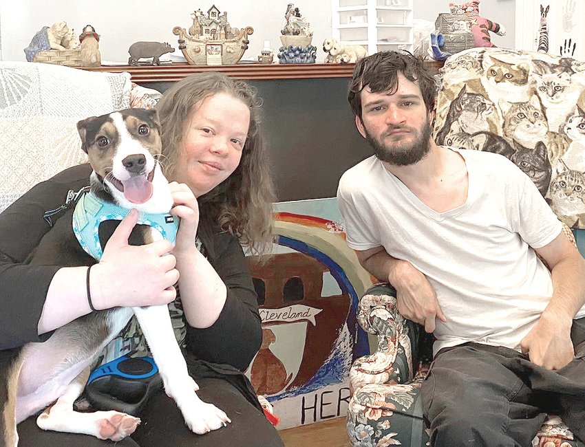 Kaitlyn and Eric Barker, of Cleveland, adopted Vandy, a 1-year-old beagle/terrier mix on the Ark of Cleveland&rsquo;s Adoptapet and Petfinder sites. The Ark of Cleveland is at 240 Oak St NW.