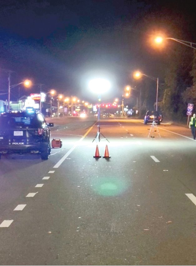 THIS photo from the Cleveland Police Department shows an area of Keith Street and Hackberry Drive Northwest, where a pedestrian was struck by a vehicle Tuesday night. The man, who was not identified by the CPD, later died at Tennova Healthcare - Cleveland.