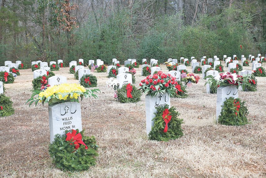 WREATHS ACROSS AMERICA ceremonies will be held at the Bradley County Veterans Cemetery at noon Saturday, Dec. 17, when wreaths will be placed on all graves of veterans buried there. Wreaths are available through the national organization at www.wreathsacrossamerica.org/TNBRAD.