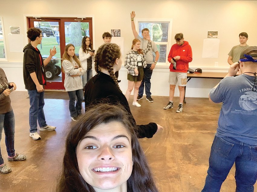 BRIANNA GALE takes a selfie at the Tennessee 4-H Southern Region Teen Leadership Conference in Crossville. She was one of 118 4-H members from Tennessee and seven other states.