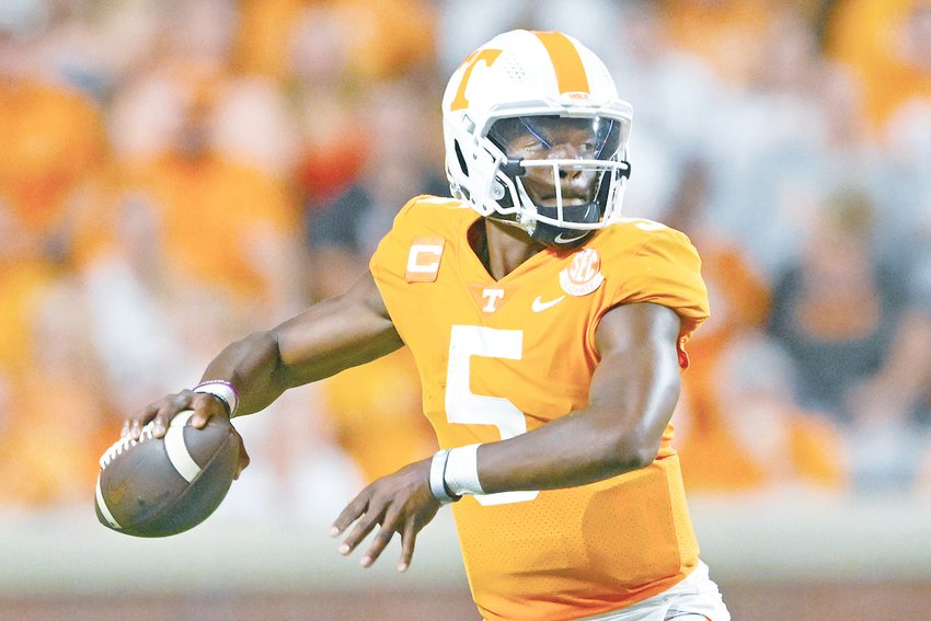 TENNESSEE QB Hendon Hooker was selected the top offensive player in the Associated Press Midseason All-American Team, leading the third-ranked Vols to a 6-0 start.