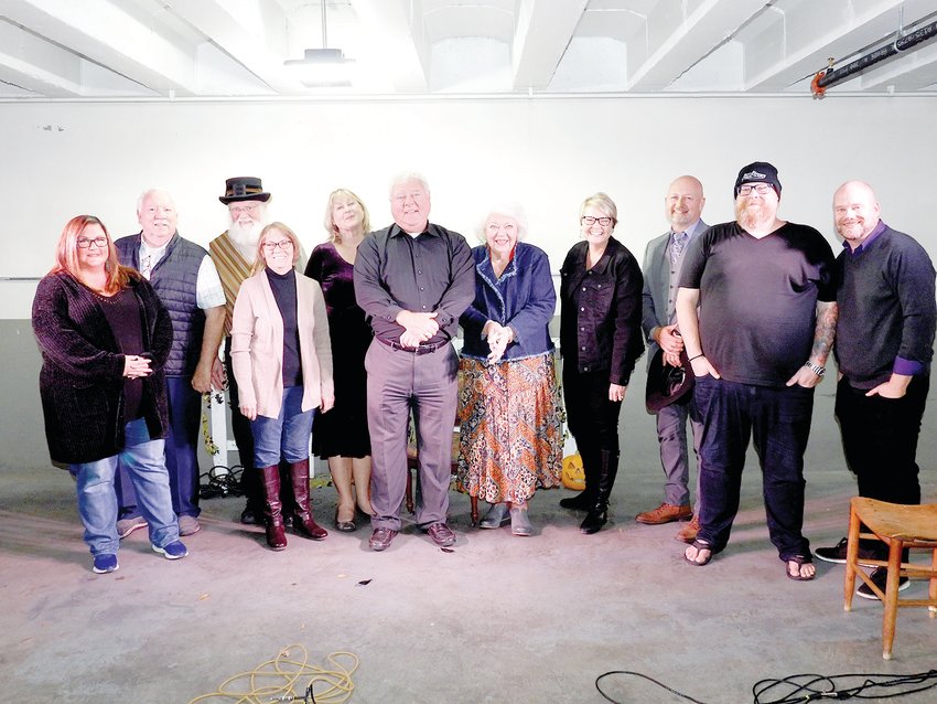 THE CAST OF PERFORMERS at Spirits, Legends and Lore took a group shot following the event Tuesday night at the Bradley County Courthouse. From left are Brandi King, Dwight Richardson, Pete Vanderpool, Judy Baker, Deborah Holland, Tim Poteet, Connie Gatlin, Melissa Woody, Joe Guy, Rob Alderman and Dan Buck.