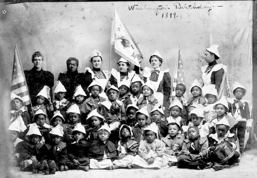 A GROUP of kindergarten students in the community of Tennessee Town, near Topeka, Kansas, in 1899. The grandparents of most of these children would have been enslaved in Tennessee before the Civil War.