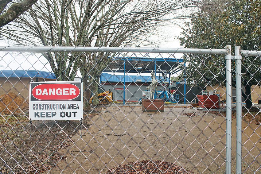 CLEVELAND HIGH SCHOOL'S front entrance is currently undergoing construction and a redesign. This photo was taken Dec. 6, 2022.
