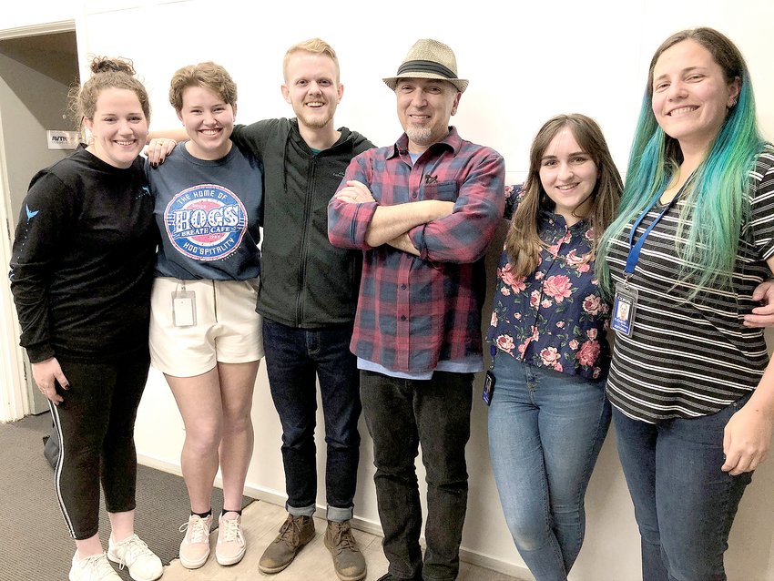 ASSISTANT EDITORS Gretchen Schroeder, from left, Morgan Williams, Ben Murphy, editor John Refoua, Molly McKinnon and Elizabeth Denekamp worked as a team to achieve Cameron's vision for the film.