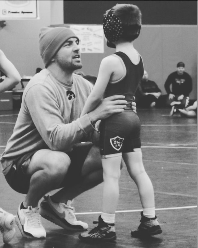Cleveland Wrestling coach Joey Knox is seen here coaching Kade Bosken at the Beginner State Championship that was held over the weekend at Cleveland High School.