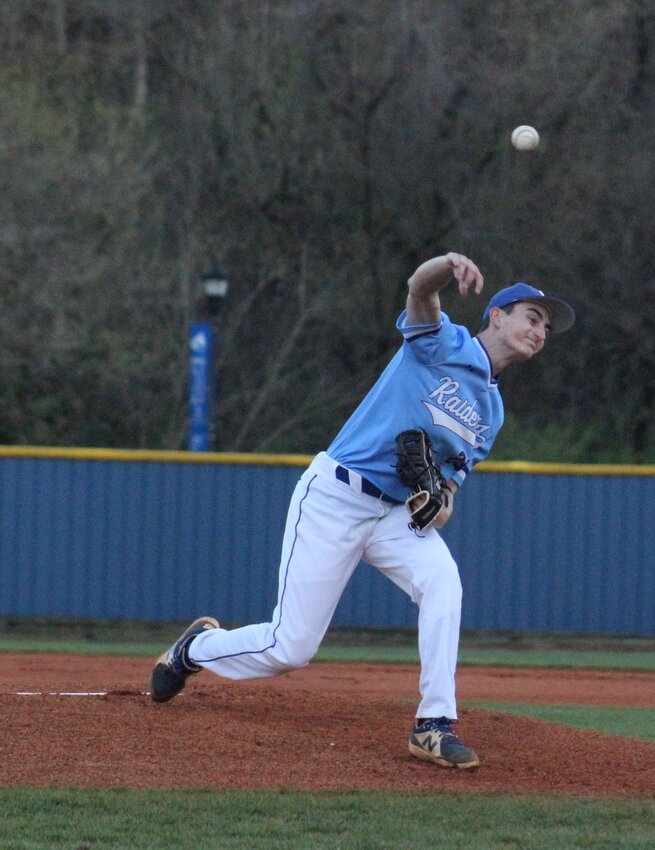 CLEVELAND HIGH junior Josh Whittaker fired a one-hit shutout to lead the Blue Raiders to a 7-0 victory over Marion County, Friday evening, in the Joe Adams Memorial, at Bill Talley Stadium.
