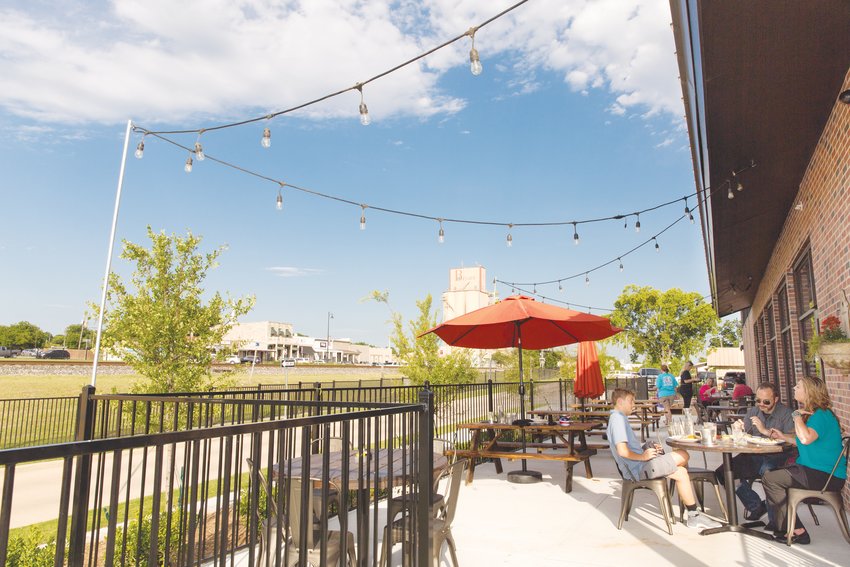 A view of Front Street from the patio at Bistro 1031 in Aledo illustrates the eclectic mix of old and new that exemplifies the city.