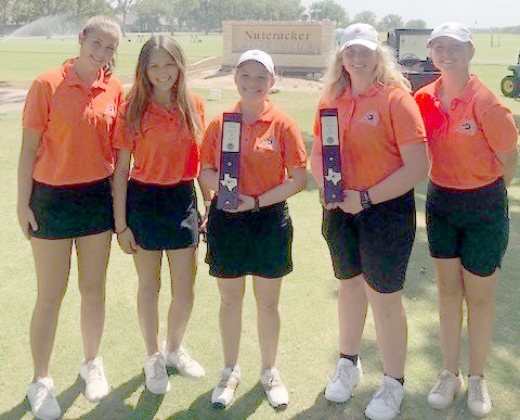 The Aledo JV girls golf team composed of Chandler Edwards, Aubrey Morin, Catherine Haney, Karlee Shaw, and Harper Price played in the Fall 15 and placed second with Shaw placing second individually.