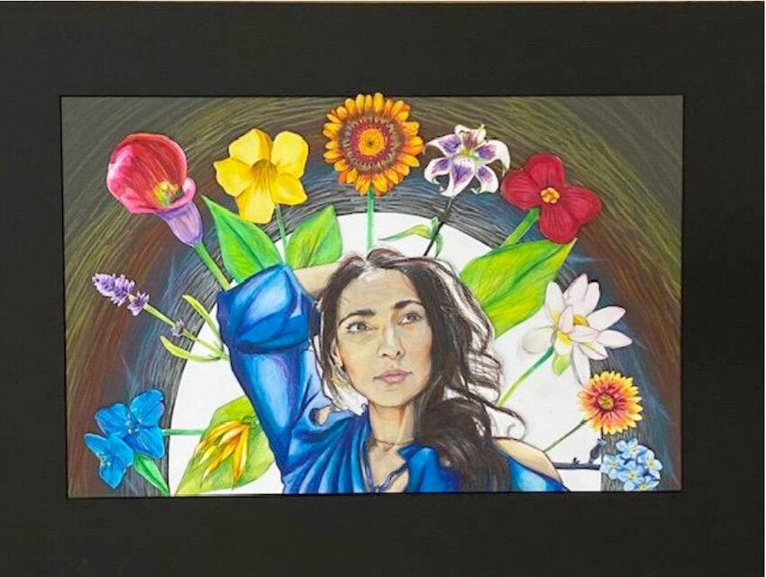 "Nadine of 11" by Aledo High School student Ari Storms won first place in the Art 1 high school competition.