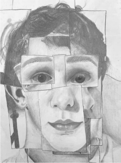 "Fractured Portrait" by Aledo High School student Cory Tilley won third place in the Art 2 Grades 9-12 category.
